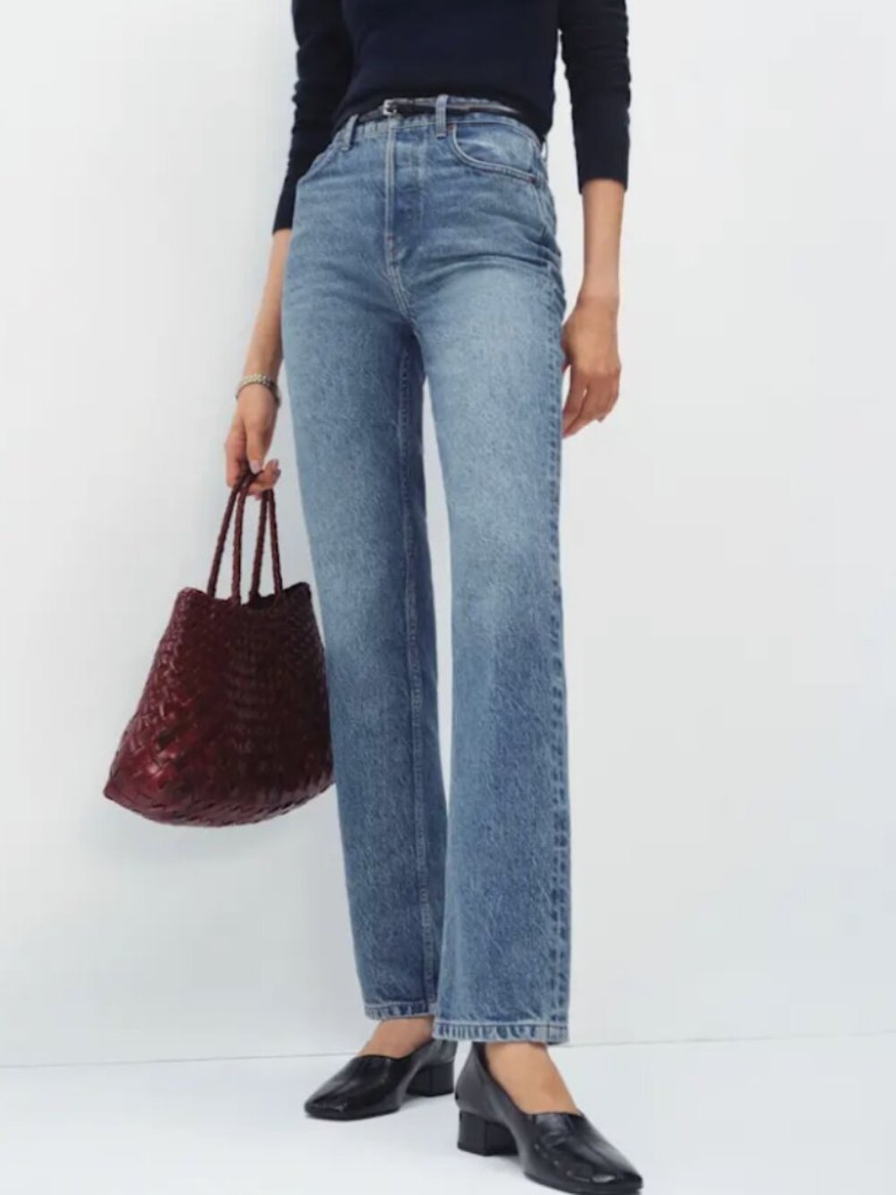 Reformation Cynthia High Rise Straight Jeans Colorado Wash Sz 28